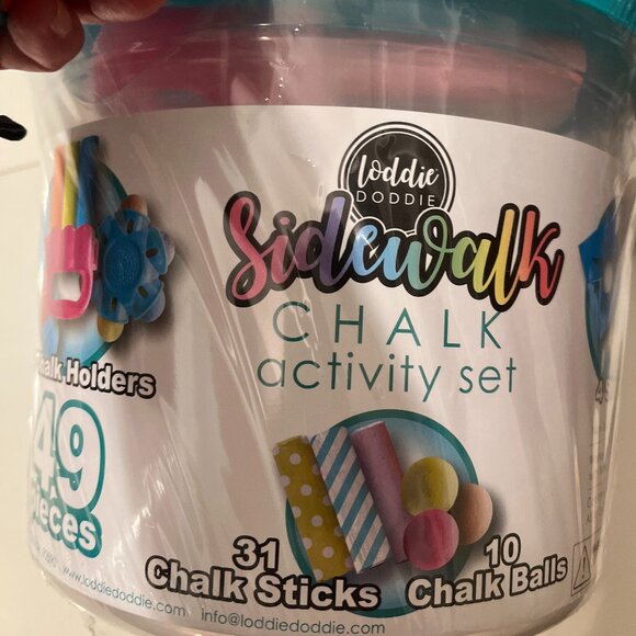 Sidewalk Chalk Activity Set by Loddie Doddie  49 Pieces NEW (k/x) - Picture 1 of 9